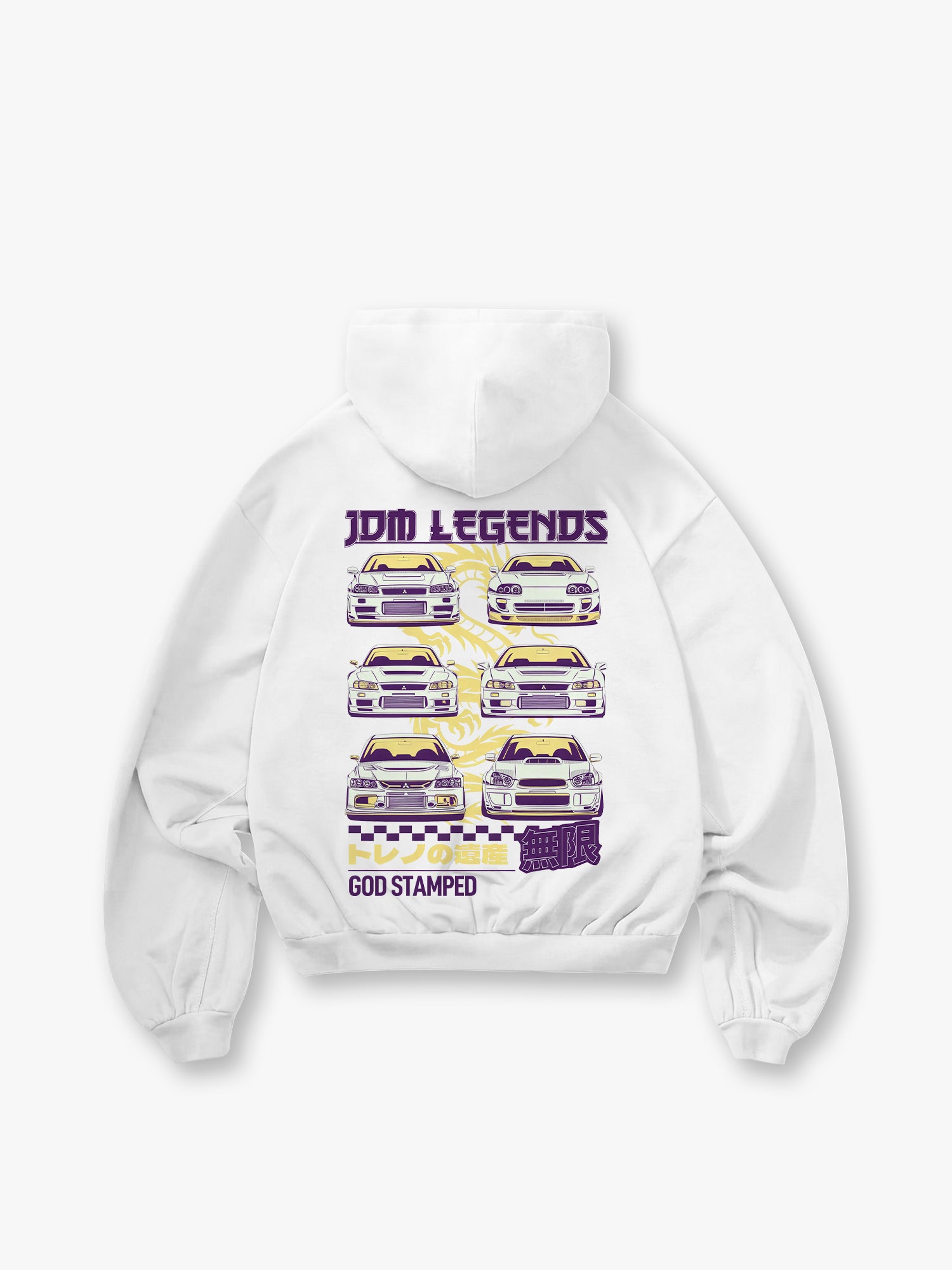 Classic JDM Cars Back Print Cropped Hoodie Japanese Drift Car Graphic Streetwear Casual Hooded Pullover Hoodie