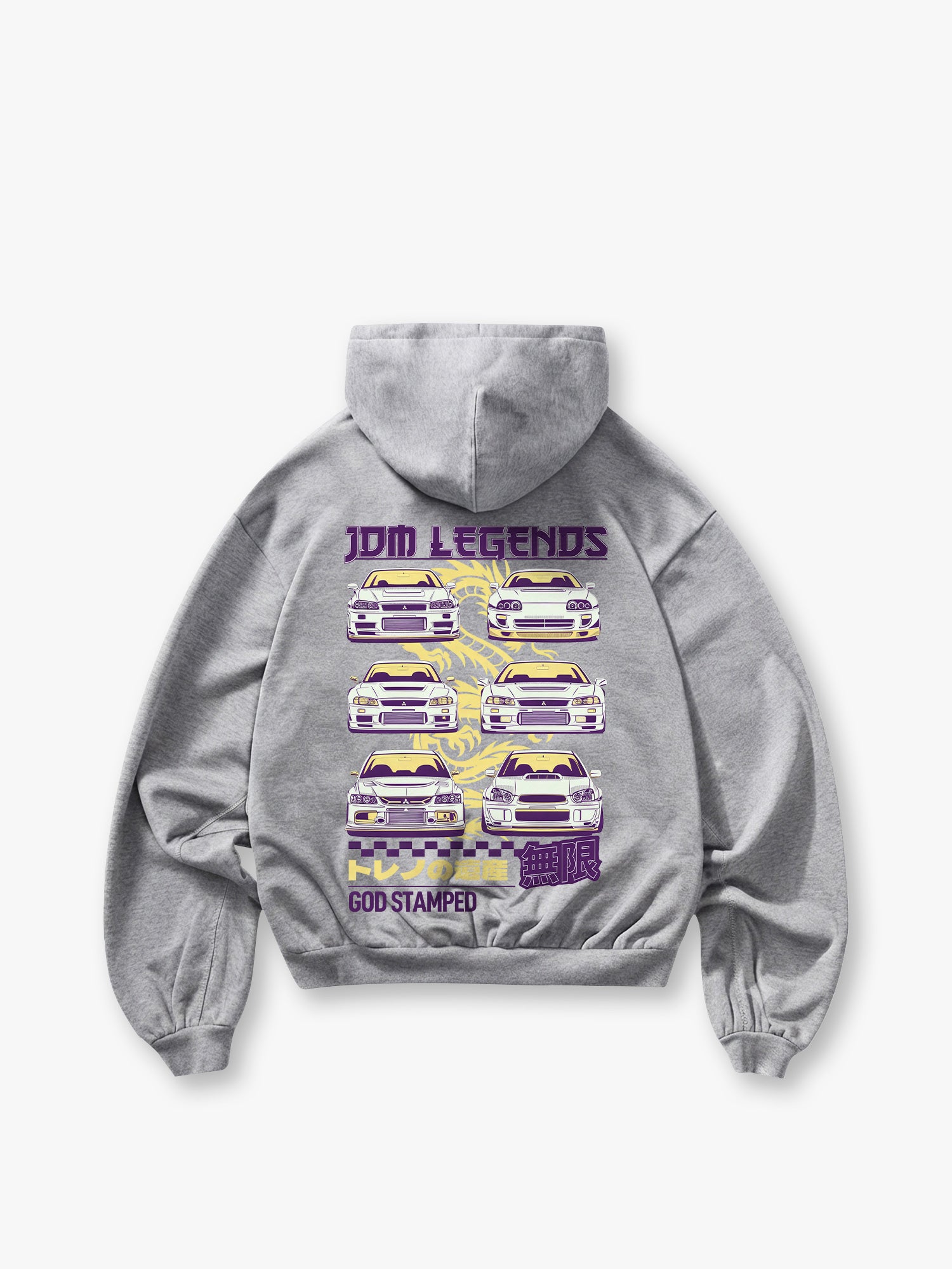 Classic JDM Cars Back Print Cropped Hoodie Japanese Drift Car Graphic Streetwear Casual Hooded Pullover Hoodie