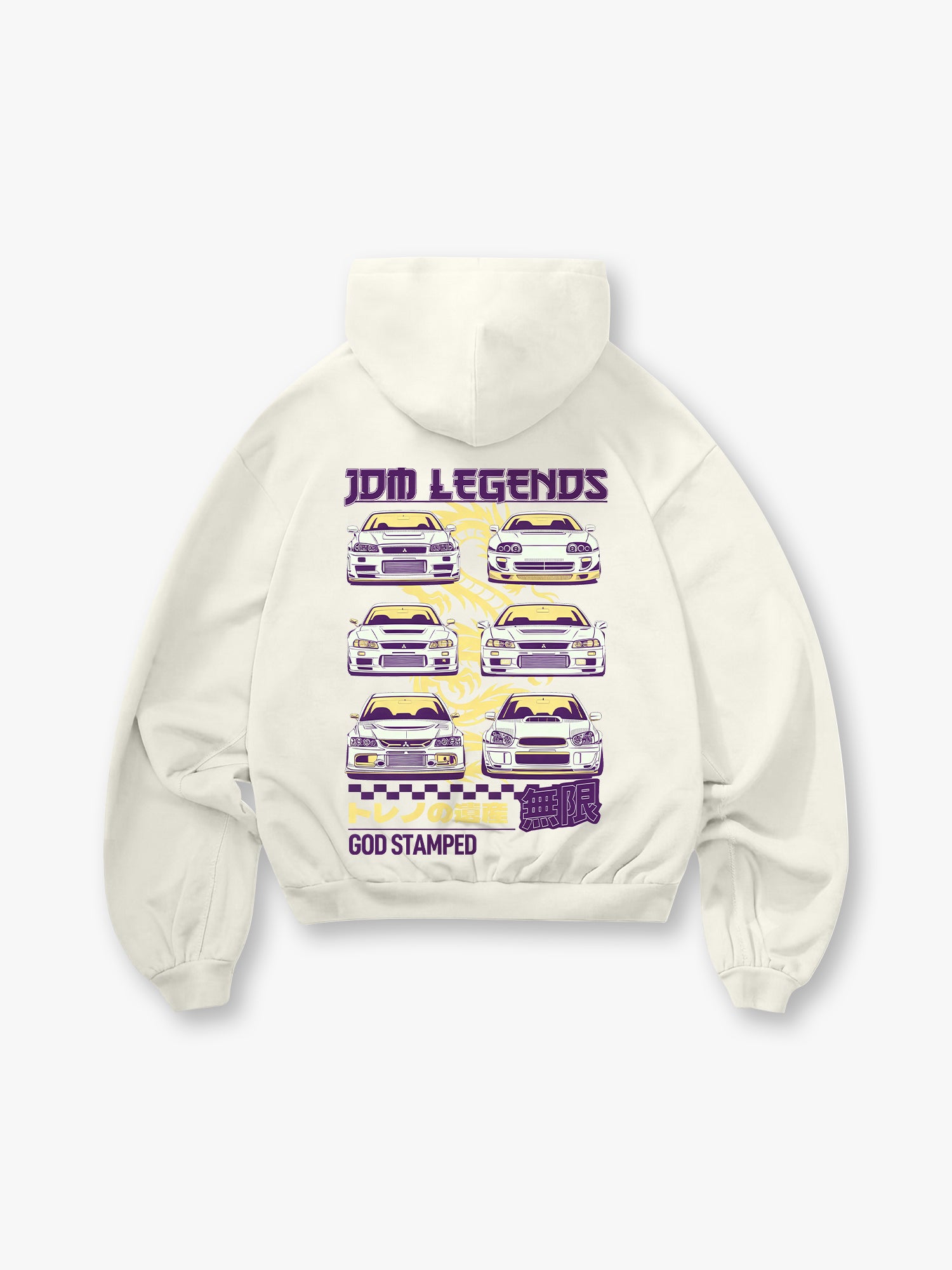 Classic JDM Cars Back Print Cropped Hoodie Japanese Drift Car Graphic Streetwear Casual Hooded Pullover Hoodie