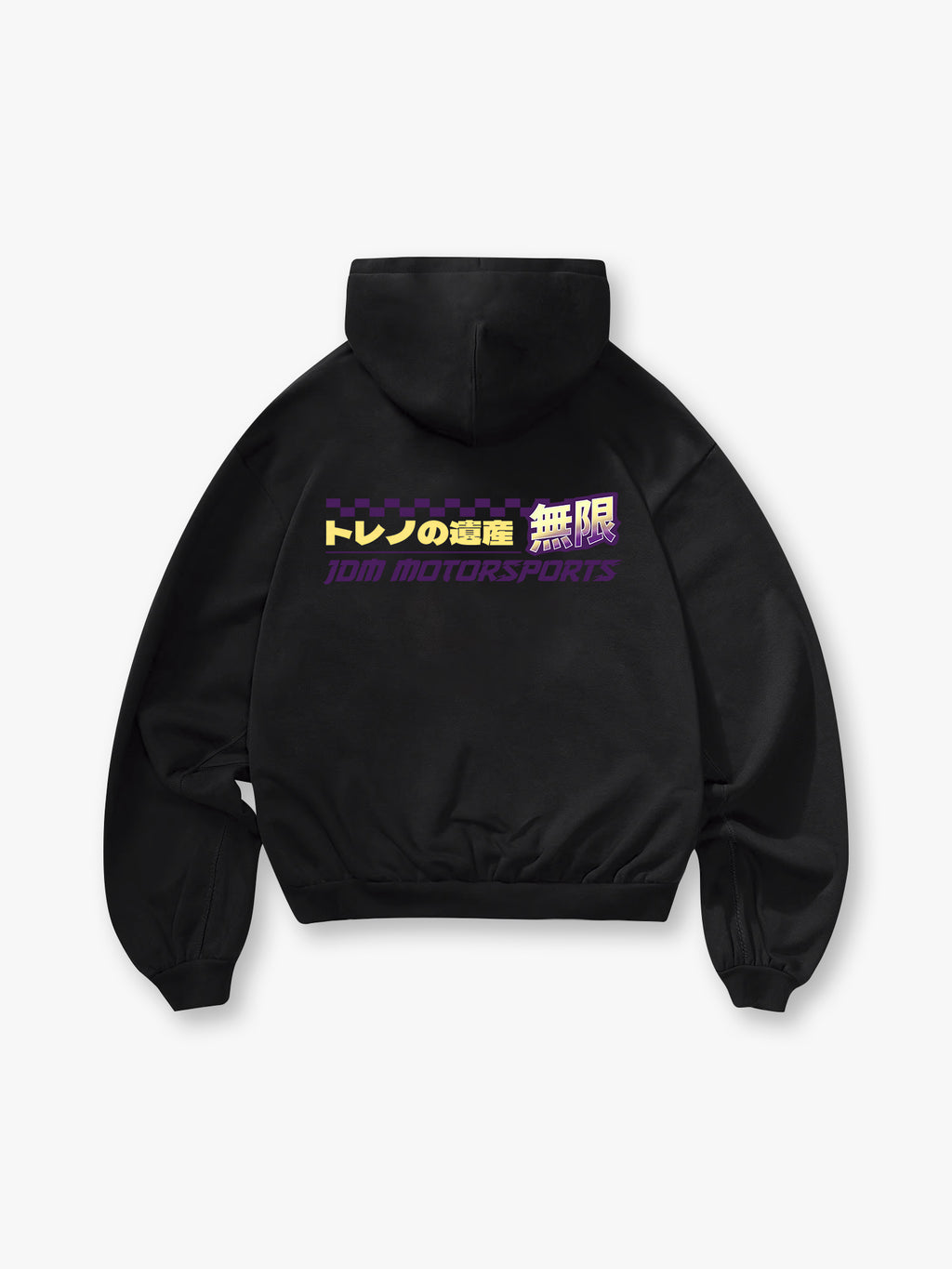 JDM  Text Back Print Cropped Hoodie Japanese Automotive Streetwear Graphic Hoodie