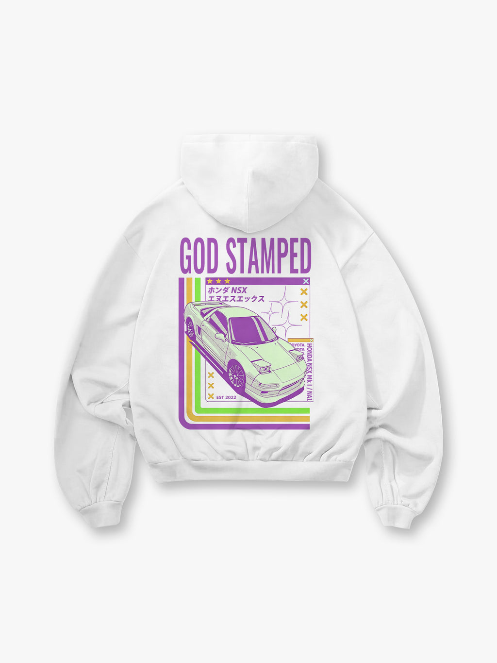 NSX NA1 JDM Supercar Back Print Cropped Hoodie Japanese Tuner Car Streetwear Graphic Pullover