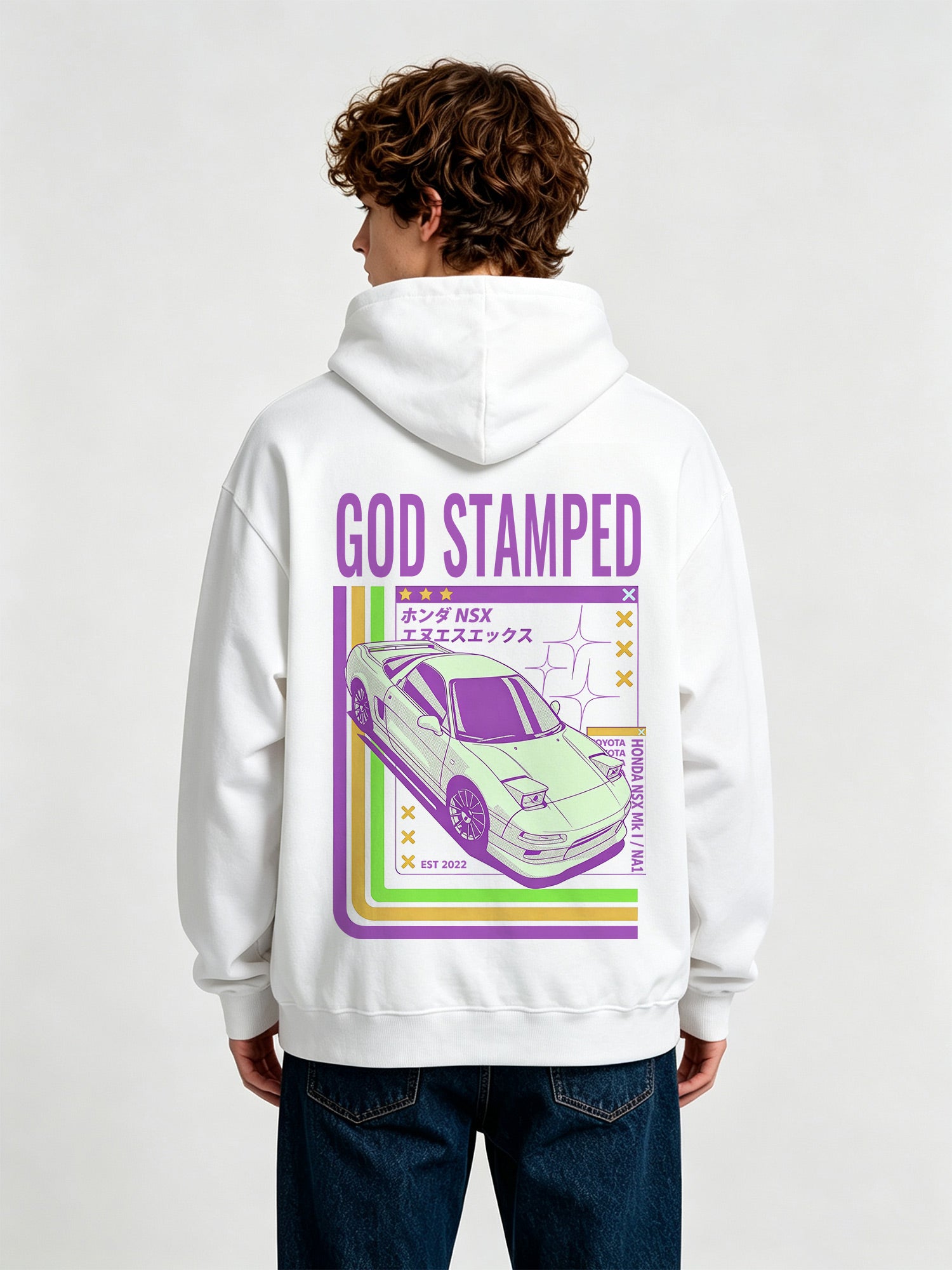 NSX NA1 JDM Supercar Back Print Cropped Hoodie Japanese Tuner Car Streetwear Graphic Pullover