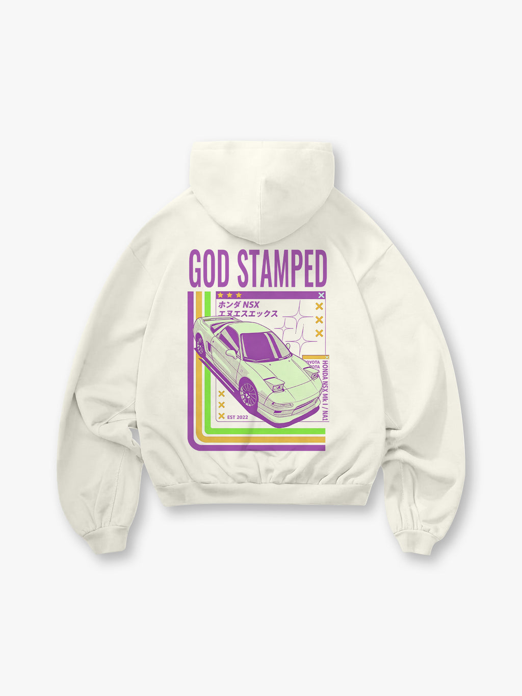 NSX NA1 JDM Supercar Back Print Cropped Hoodie Japanese Tuner Car Streetwear Graphic Pullover