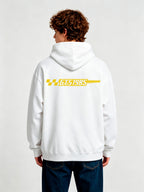 T5 1985 Racing Checkered Flag Text Back Print Cropped Hoodie Motorsport Automotive Streetwear Hoodie