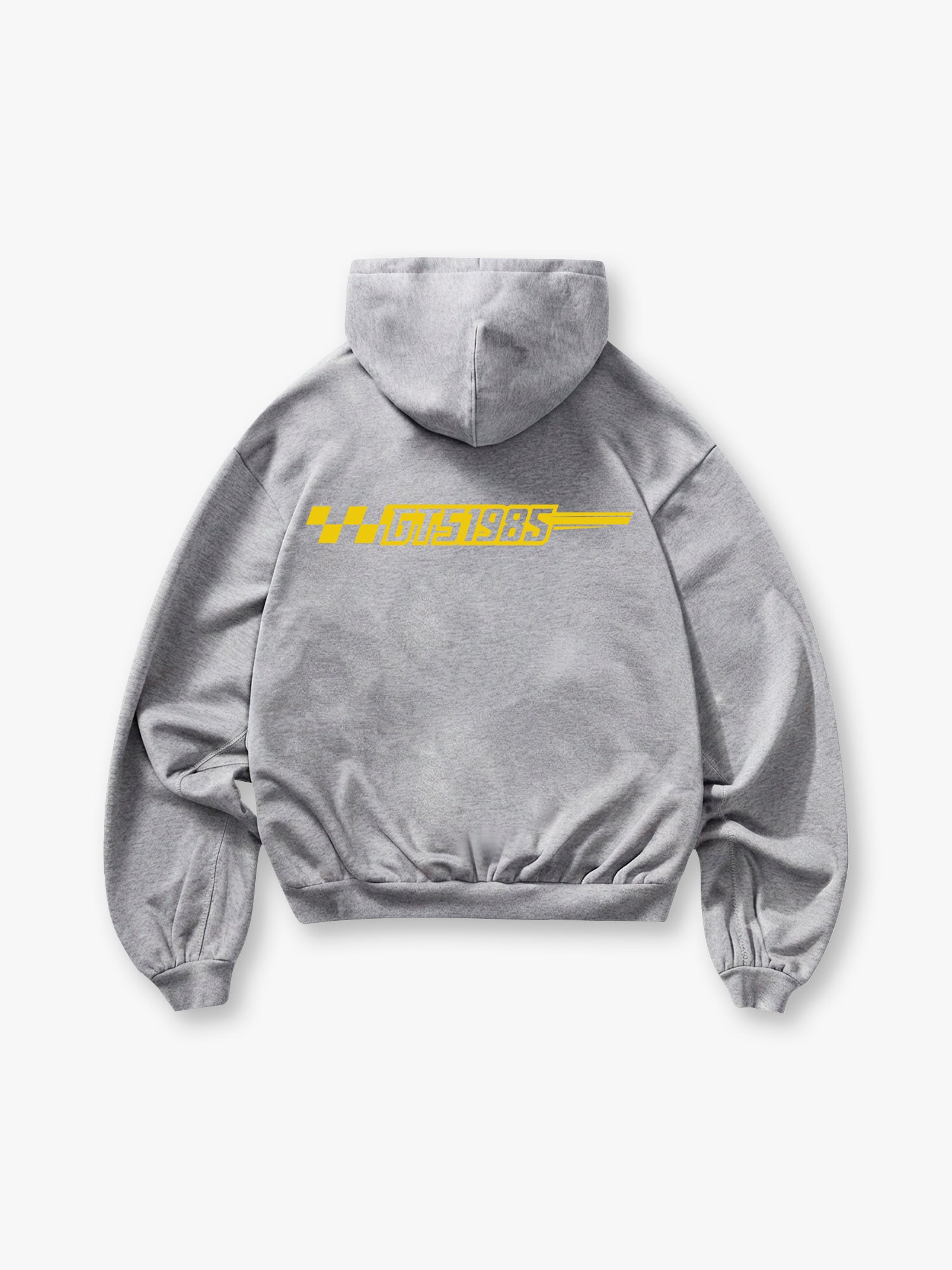 T5 1985 Racing Checkered Flag Text Back Print Cropped Hoodie Motorsport Automotive Streetwear Hoodie
