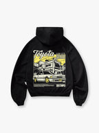 JDM Soarer Classic Coupe Street Scene Back Print Cropped Hoodie Japanese Automotive Streetwear Hoodie