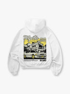 JDM Soarer Classic Coupe Street Scene Back Print Cropped Hoodie Japanese Automotive Streetwear Hoodie