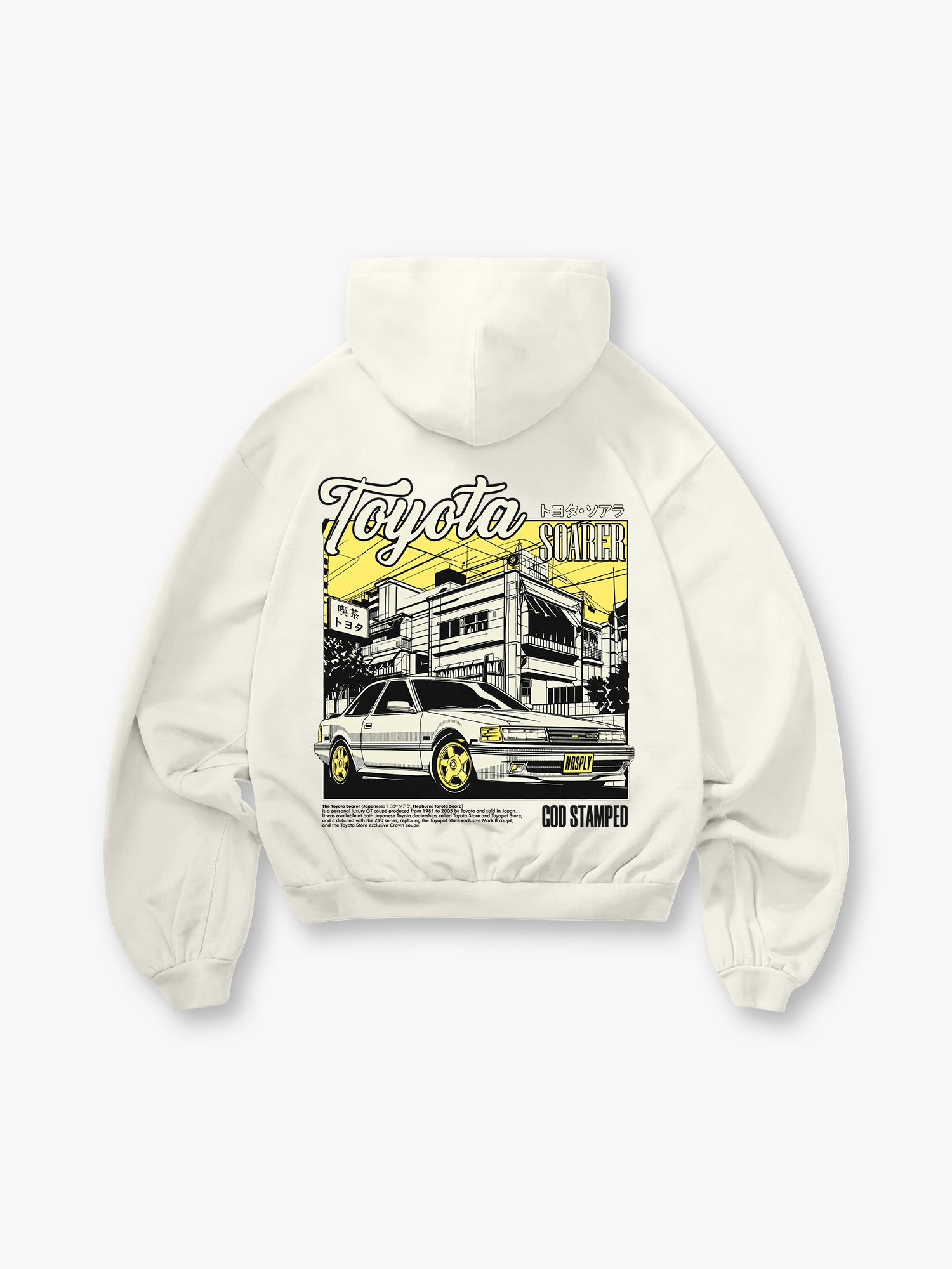 JDM Soarer Classic Coupe Street Scene Back Print Cropped Hoodie Japanese Automotive Streetwear Hoodie