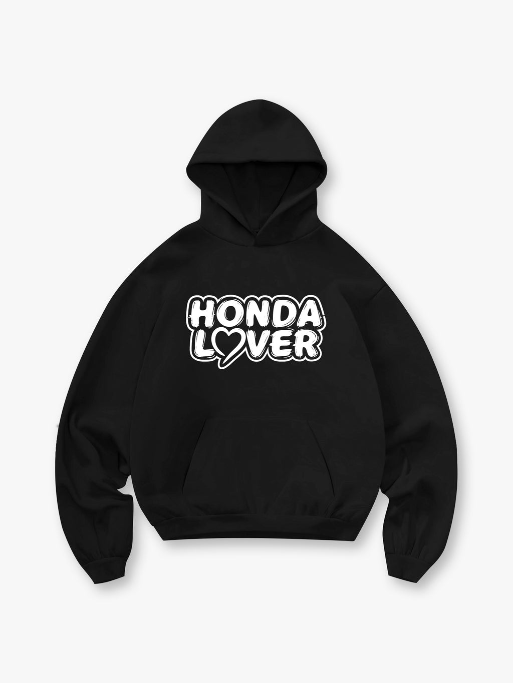 Honda Lover Heart Graffiti Letter Print Hoodie Car Enthusiast Sweatshirt