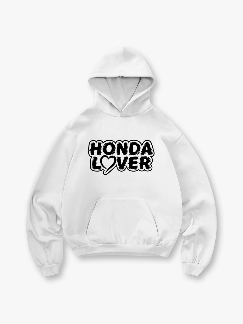 Honda Lover Heart Graffiti Letter Print Hoodie Car Enthusiast Sweatshirt