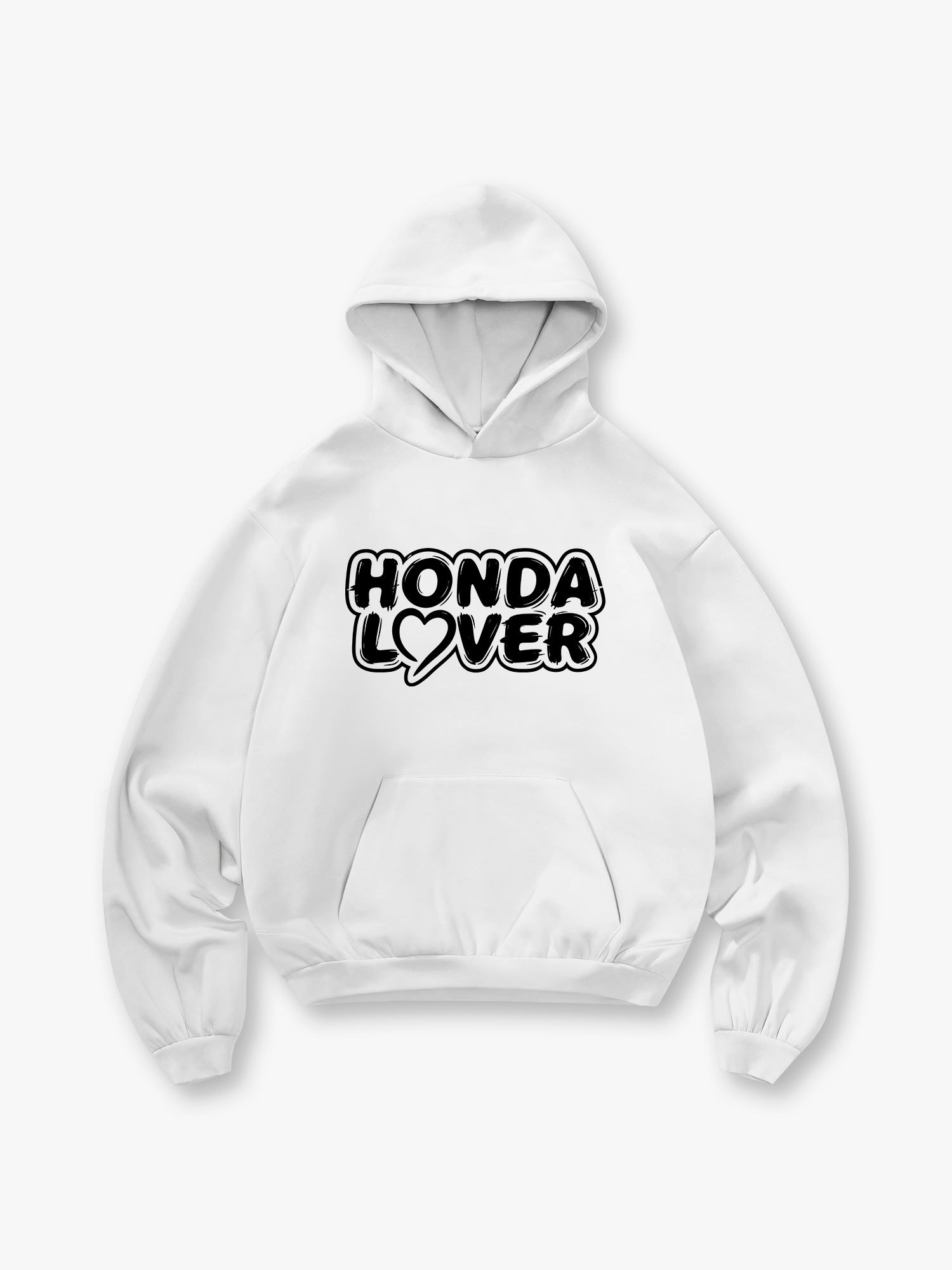 Honda Lover Heart Graffiti Letter Print Hoodie Car Enthusiast Sweatshirt