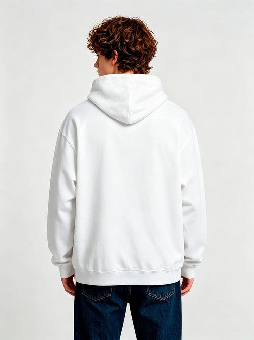 Art Mount Fuji Inspirational Slogan White Pullover Hoodie Japanese Landscape Sweatshirt