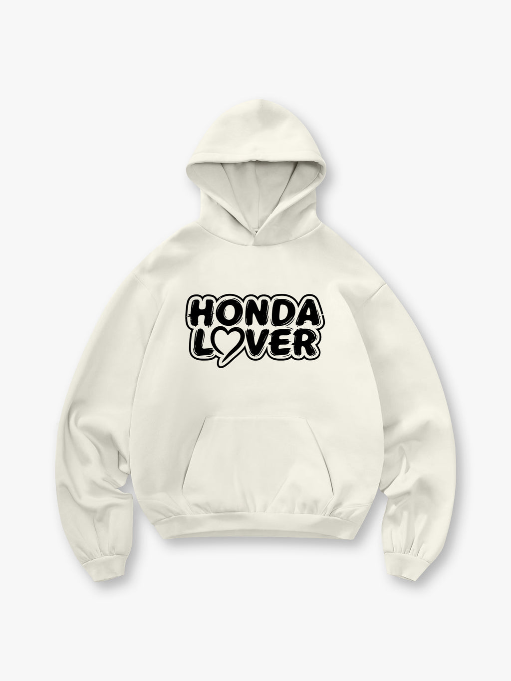 Honda Lover Heart Graffiti Letter Print Hoodie Car Enthusiast Sweatshirt
