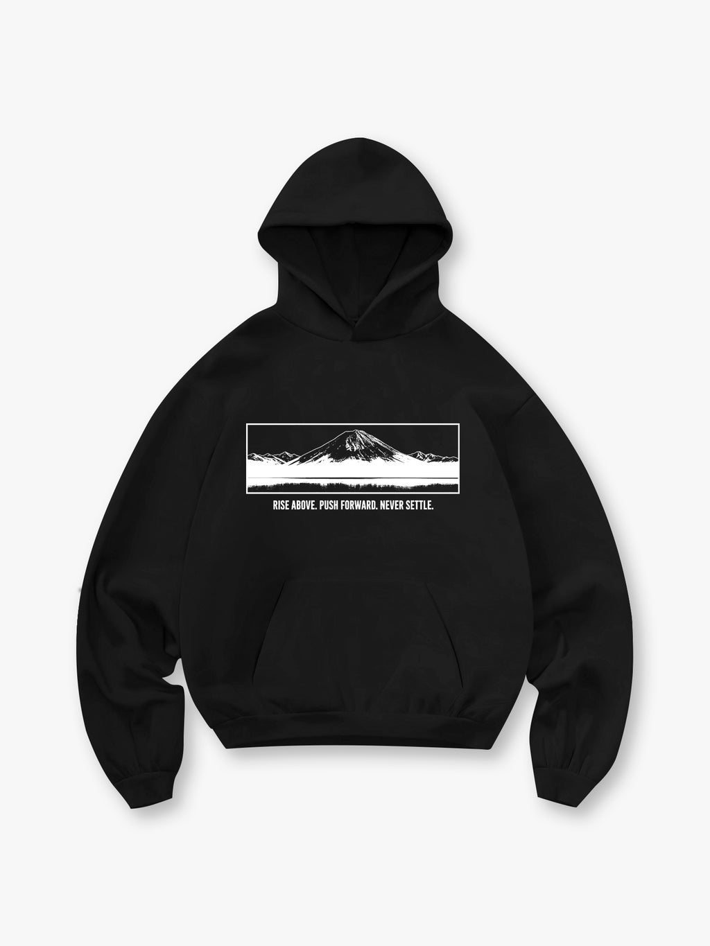 Art Mount Fuji Inspirational Slogan White Pullover Hoodie Japanese Landscape Sweatshirt