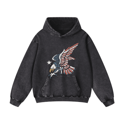 AMERIC , LAND OF THE FREE Acid-Washed Hoodies