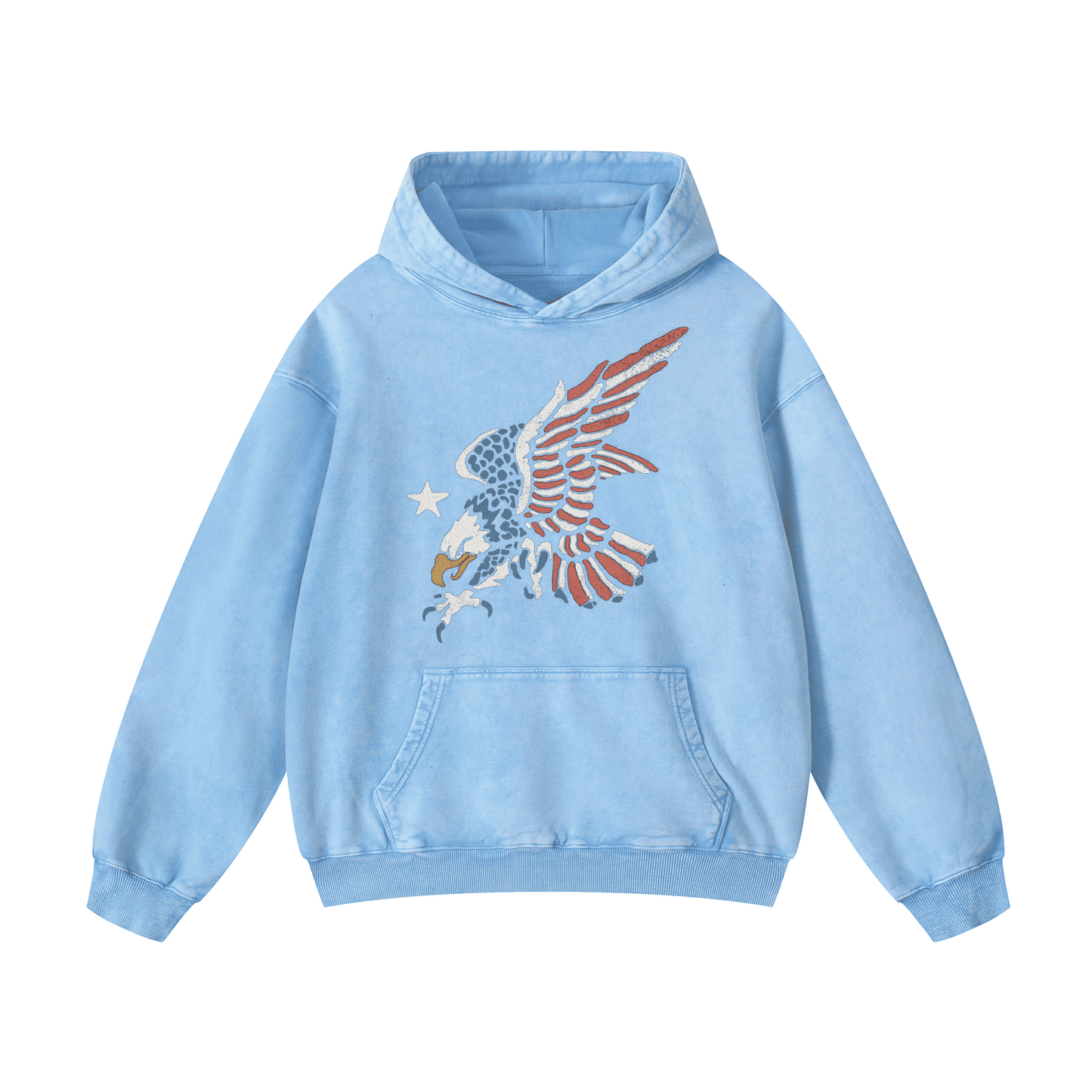 AMERIC , LAND OF THE FREE Acid-Washed Hoodies