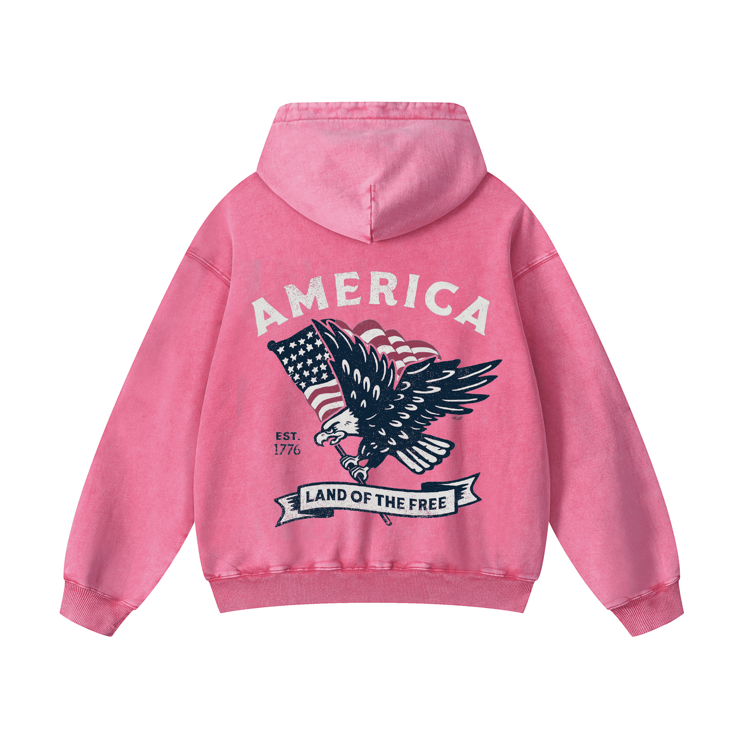 AMERIC , LAND OF THE FREE Acid-Washed Hoodies
