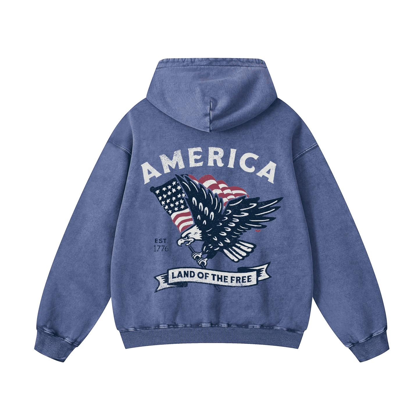 AMERIC , LAND OF THE FREE Acid-Washed Hoodies