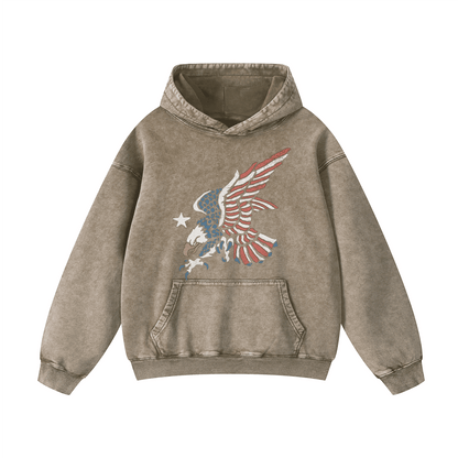 AMERIC , LAND OF THE FREE Acid-Washed Hoodies