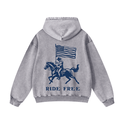 RIDE FREE Acid-Washed Hoodies