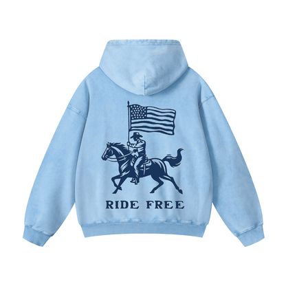 RIDE FREE Acid-Washed Hoodies