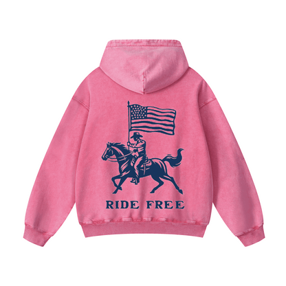 RIDE FREE Acid-Washed Hoodies