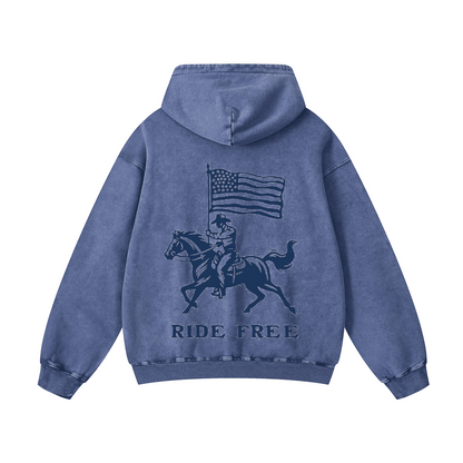 RIDE FREE Acid-Washed Hoodies