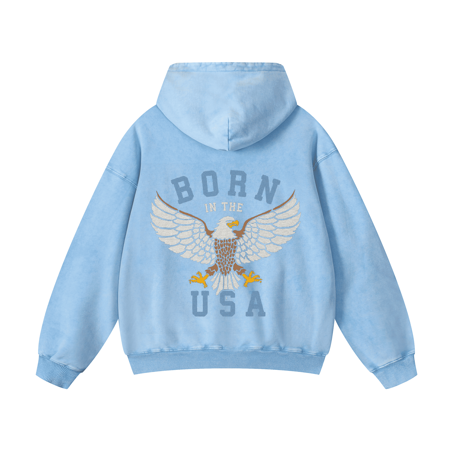 "BORN IN THE USA" Acid-Washed Hoodies