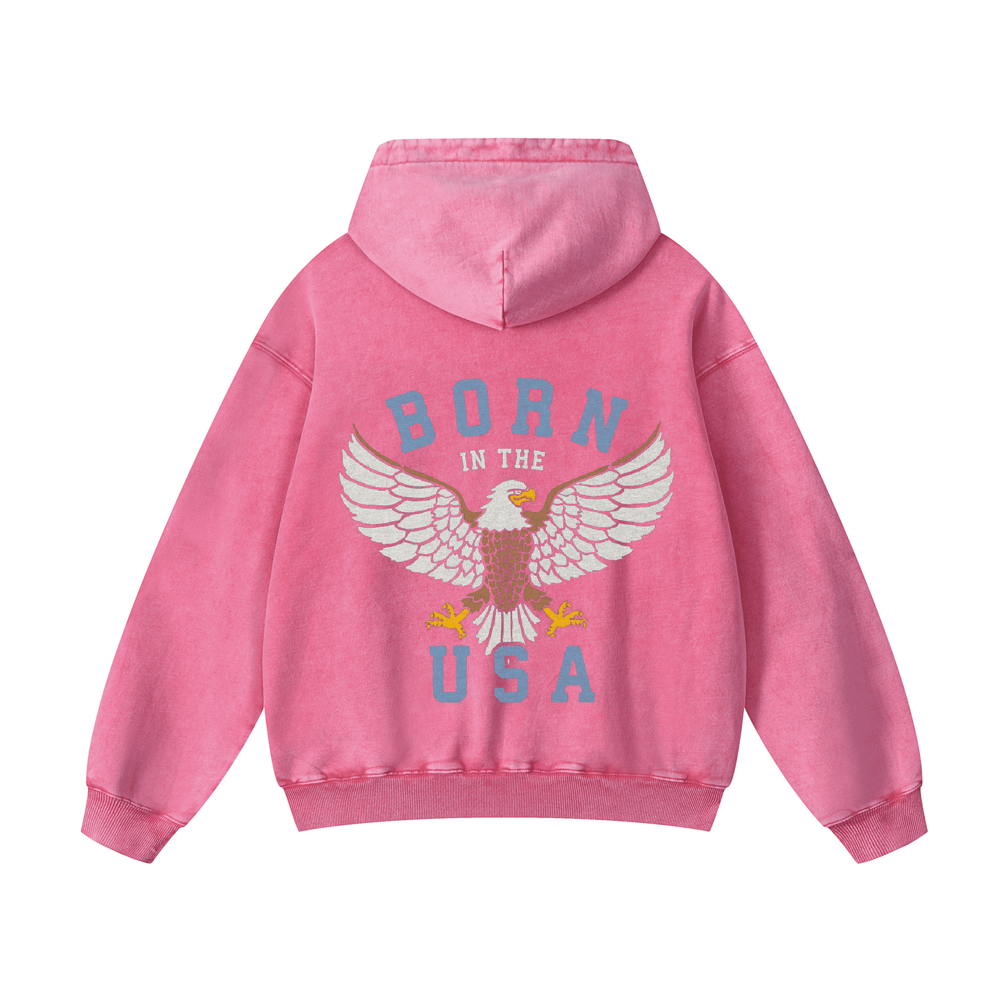 "BORN IN THE USA" Acid-Washed Hoodies