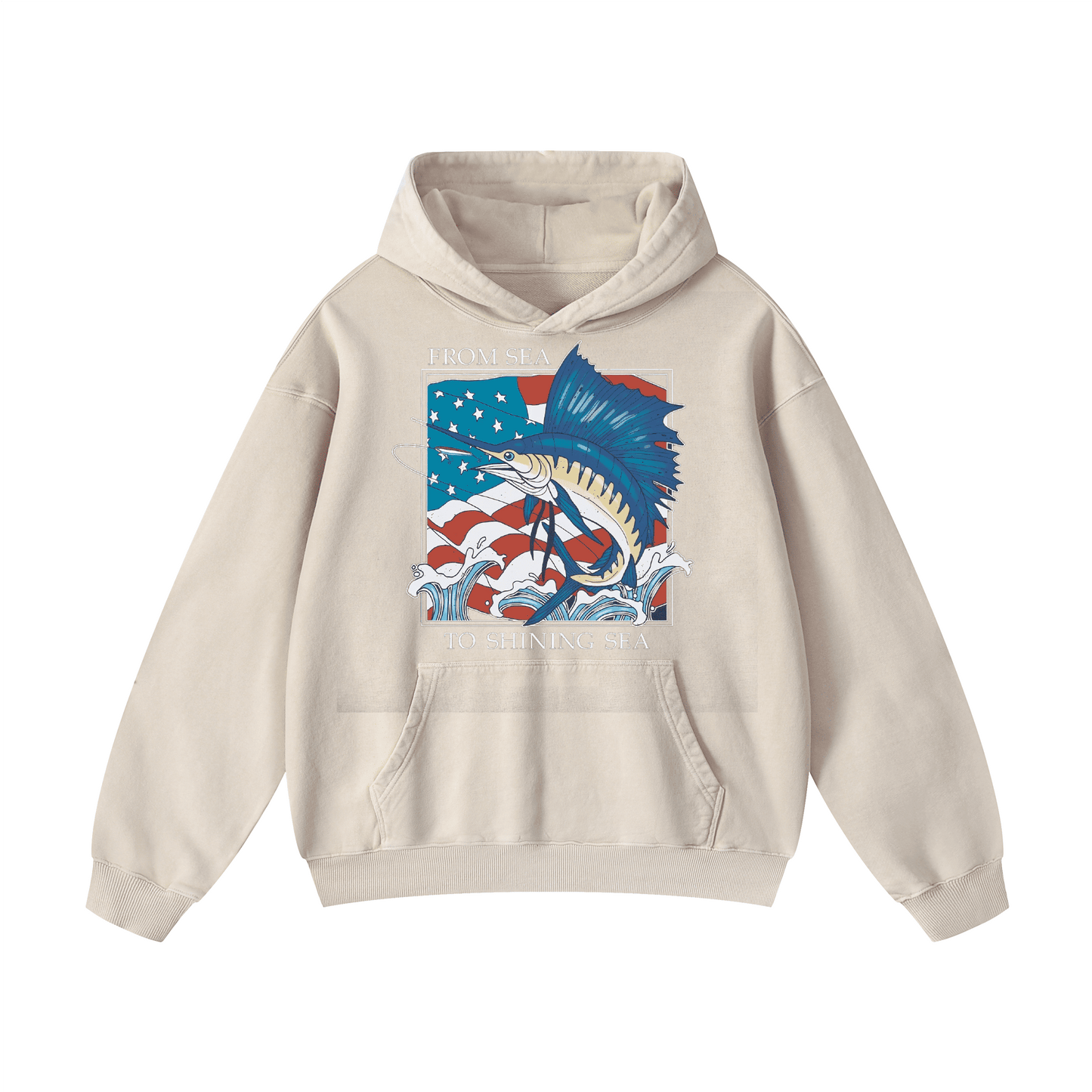 "FROM SEA TO SHINING SEA" Acid-Washed Hoodies
