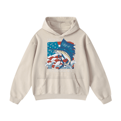 "FROM SEA TO SHINING SEA" Acid-Washed Hoodies