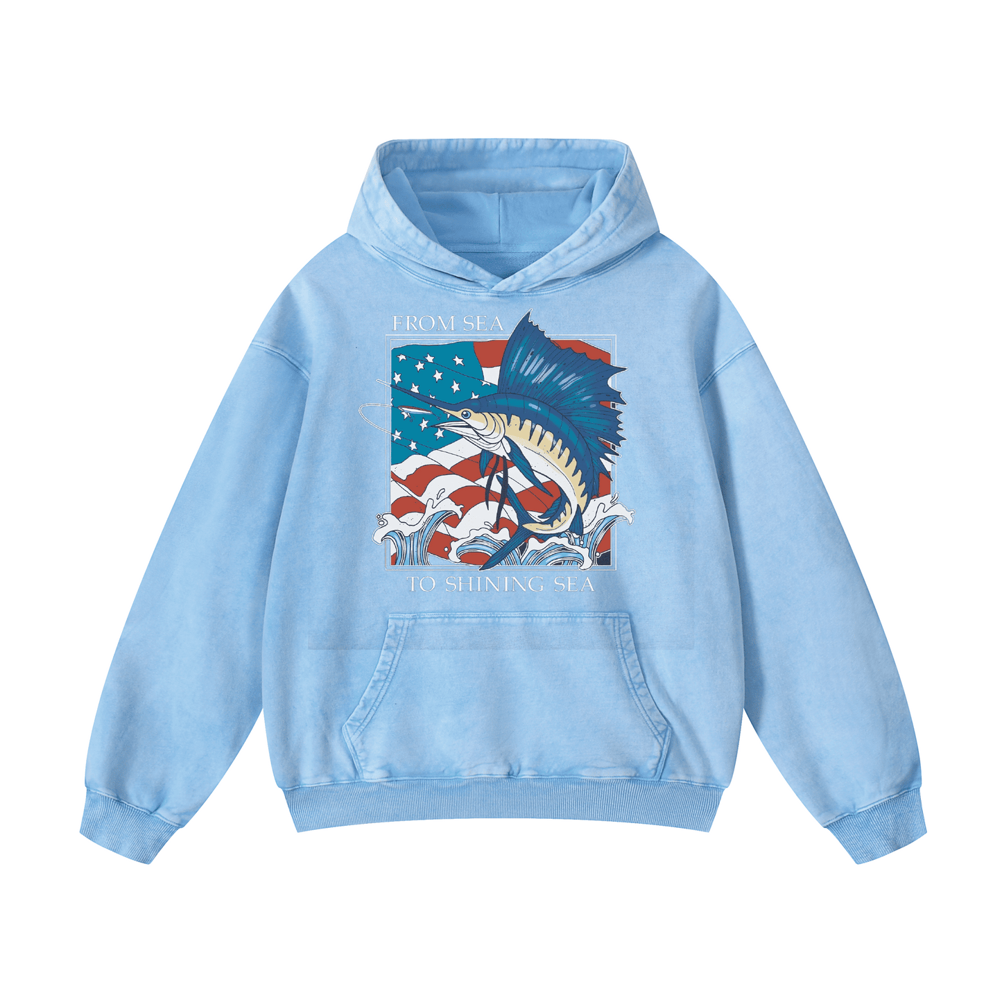 "FROM SEA TO SHINING SEA" Acid-Washed Hoodies