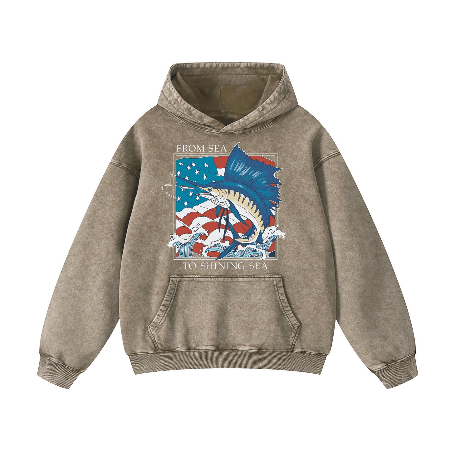 "FROM SEA TO SHINING SEA" Acid-Washed Hoodies