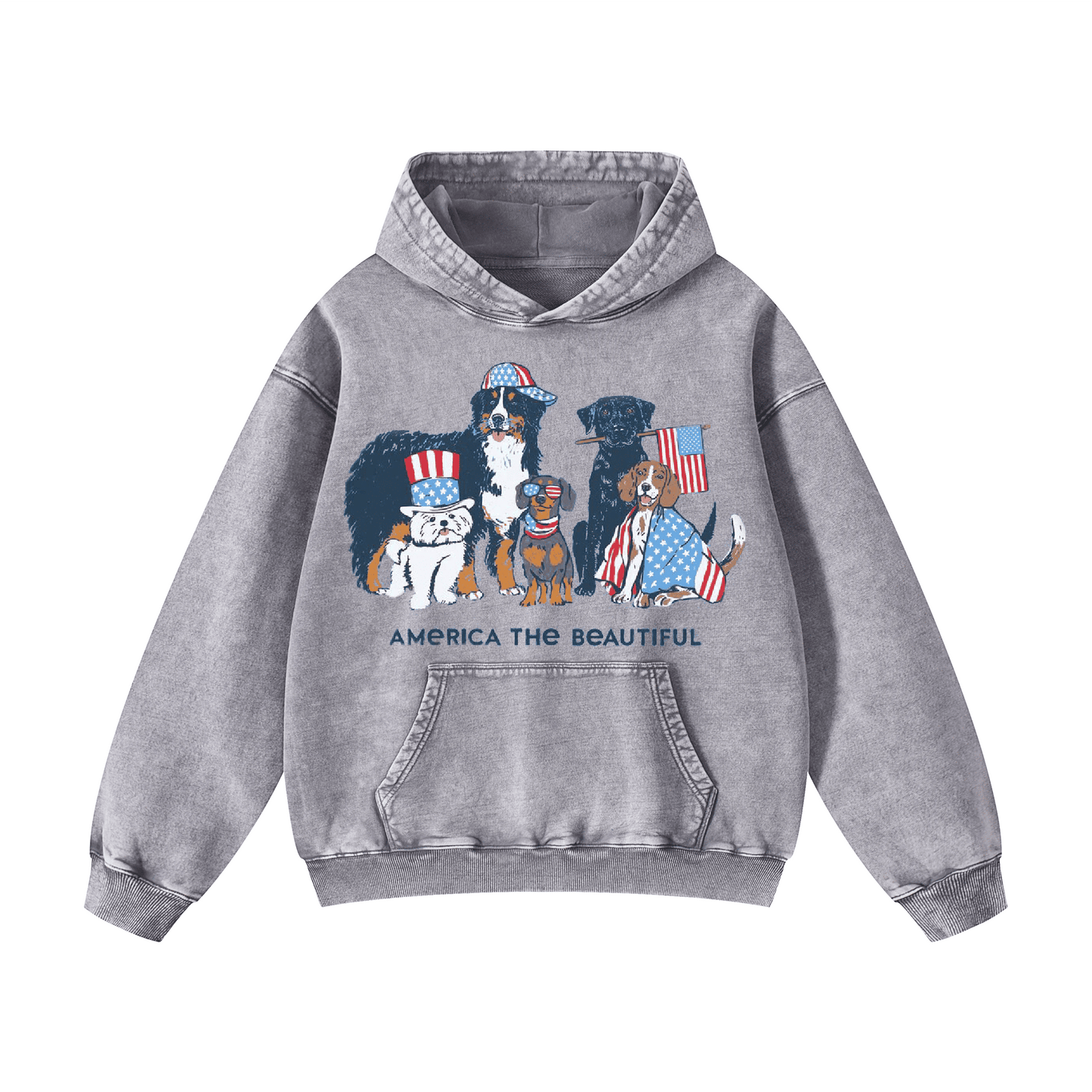 "AMERICA THE BEAUTIFUL" Acid-Washed Hoodies