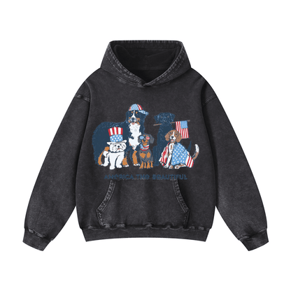 "AMERICA THE BEAUTIFUL" Acid-Washed Hoodies