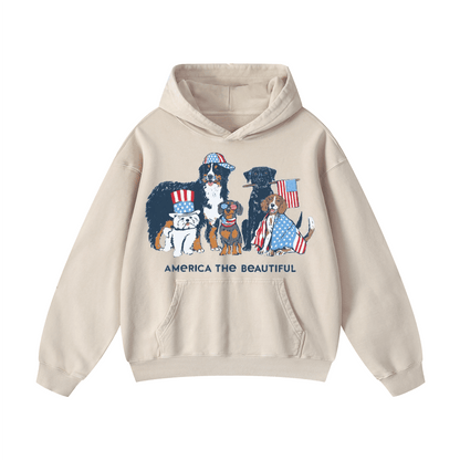 "AMERICA THE BEAUTIFUL" Acid-Washed Hoodies