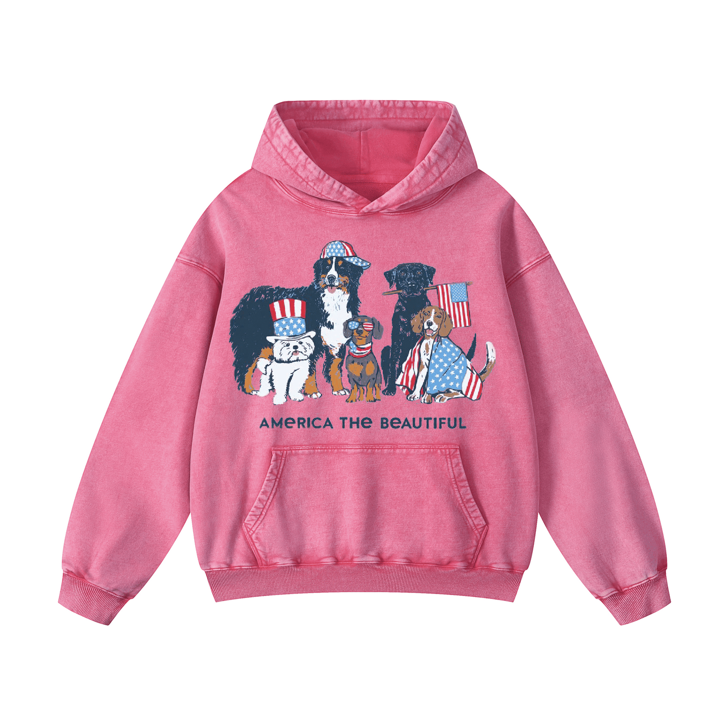"AMERICA THE BEAUTIFUL" Acid-Washed Hoodies