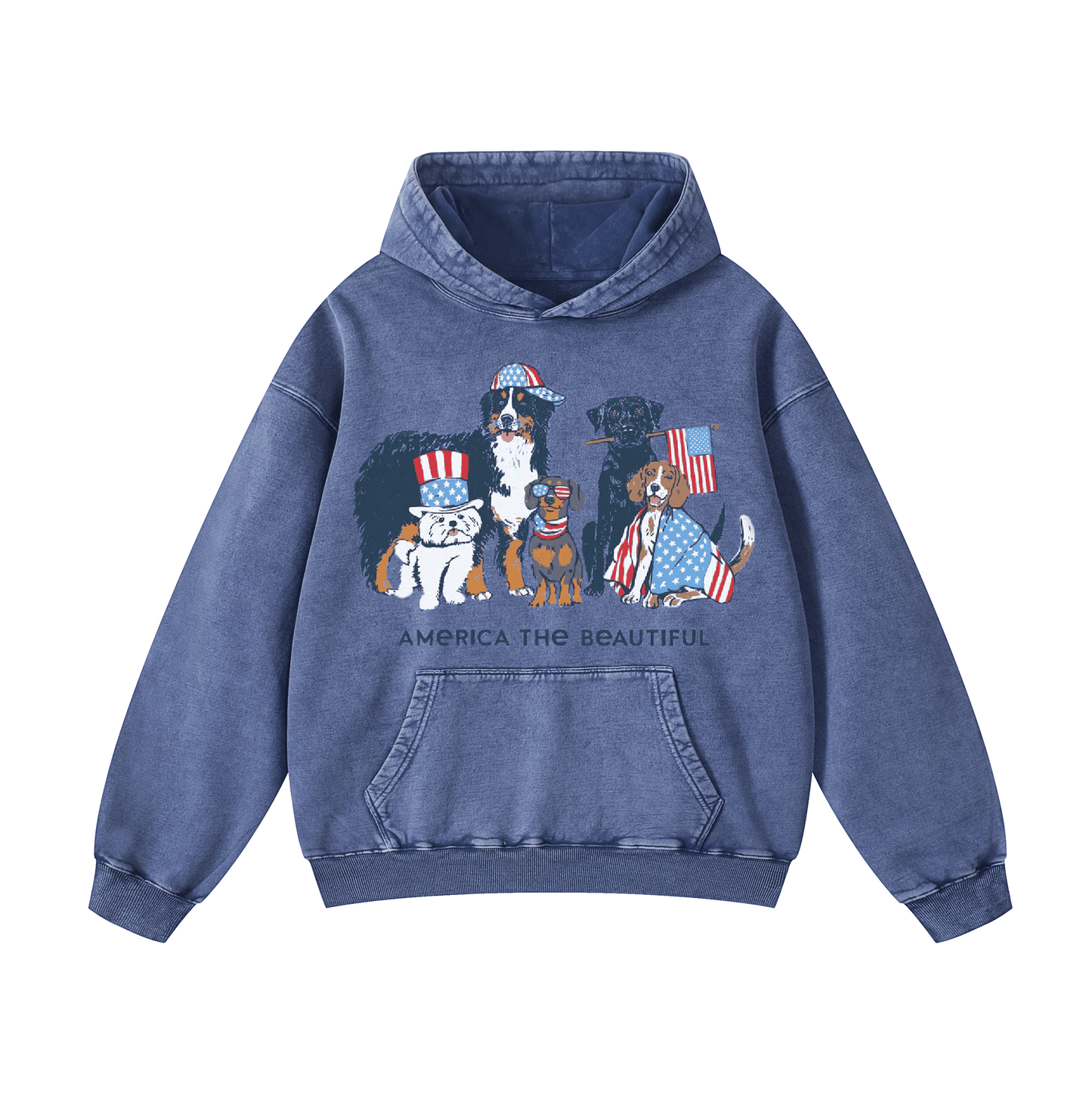 "AMERICA THE BEAUTIFUL" Acid-Washed Hoodies
