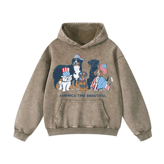 "AMERICA THE BEAUTIFUL" Acid-Washed Hoodies