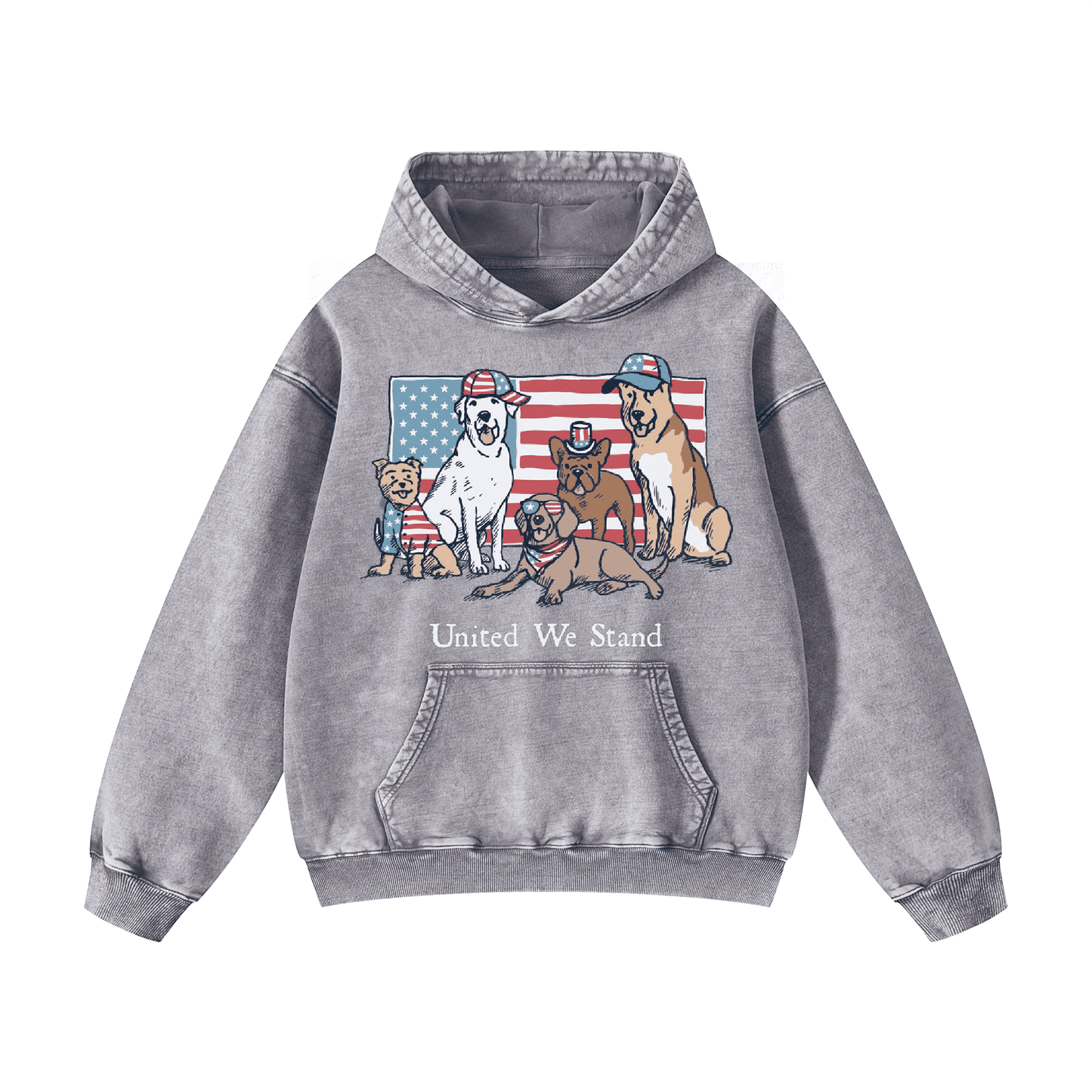 "United we stand" Acid-Washed Hoodies