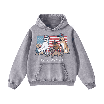"United we stand" Acid-Washed Hoodies