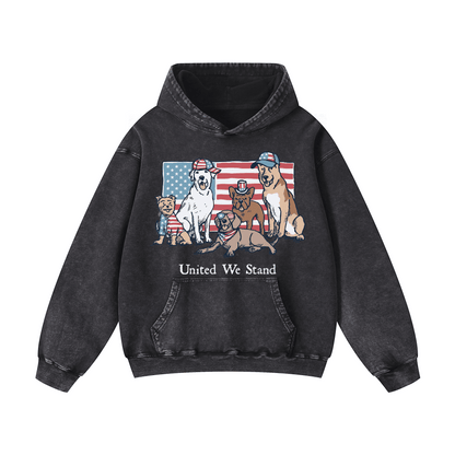 "United we stand" Acid-Washed Hoodies