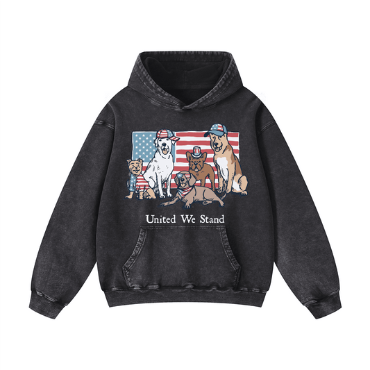 "United we stand" Acid-Washed Hoodies