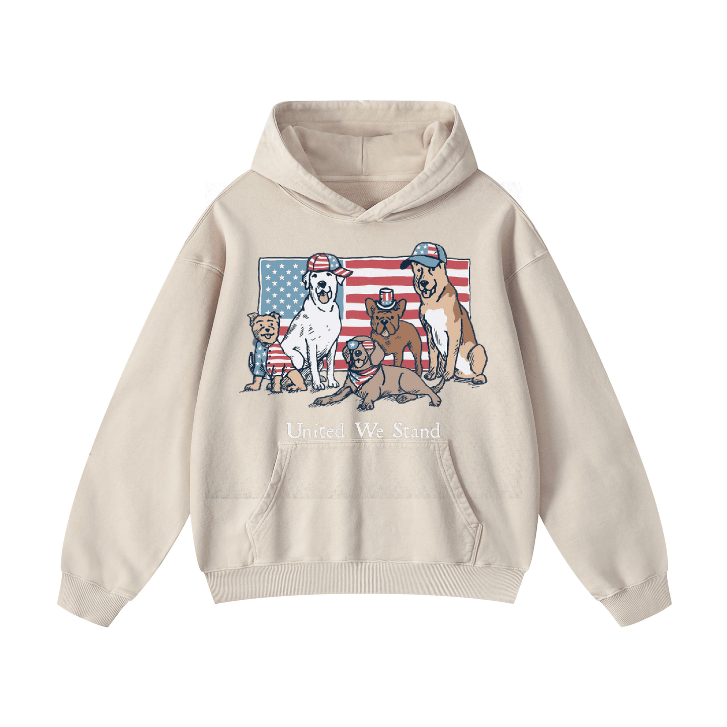 "United we stand" Acid-Washed Hoodies