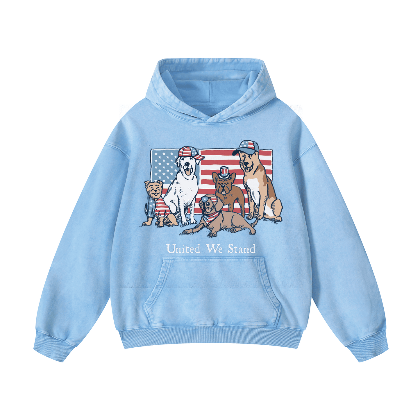 "United we stand" Acid-Washed Hoodies