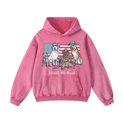 "United we stand" Acid-Washed Hoodies