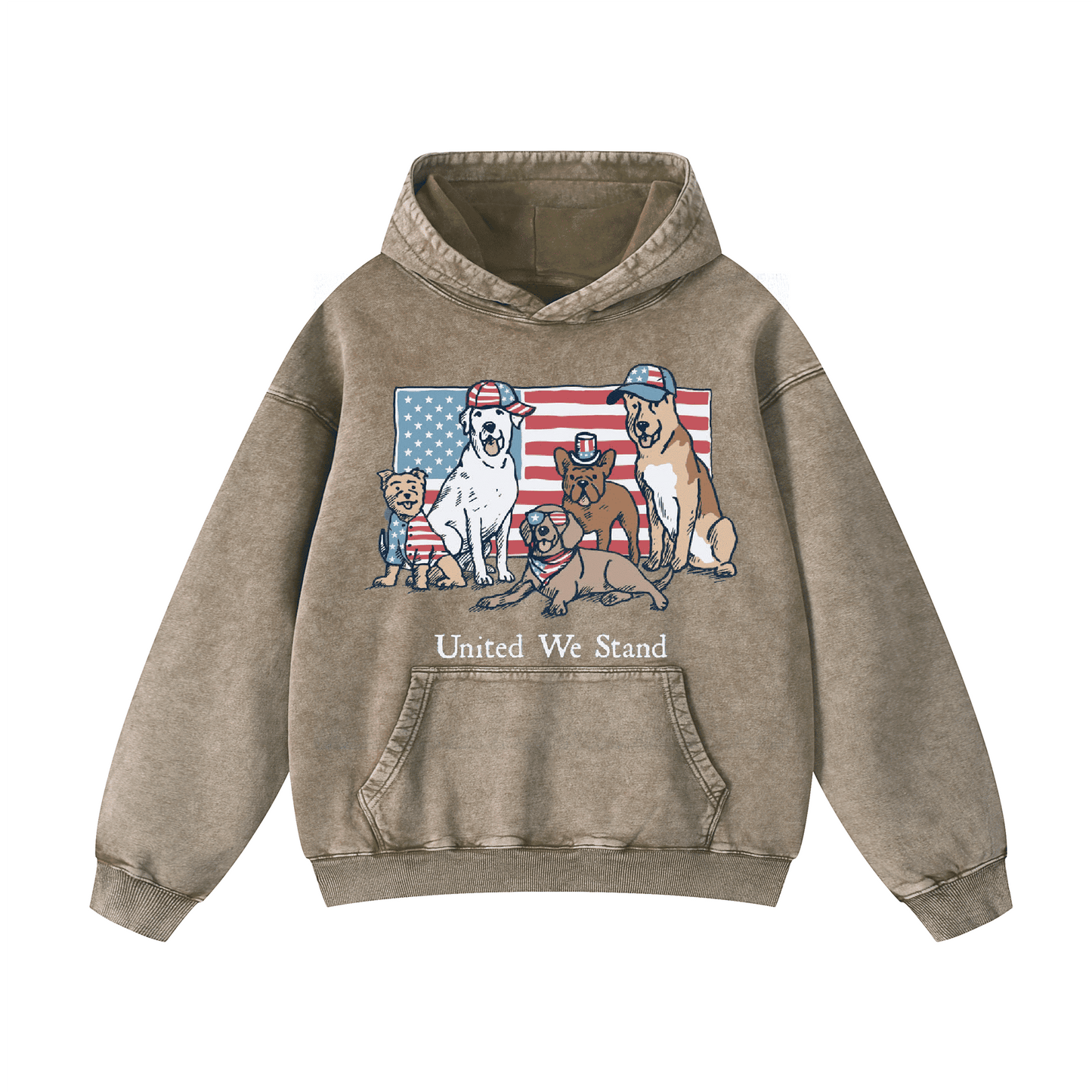 "United we stand" Acid-Washed Hoodies