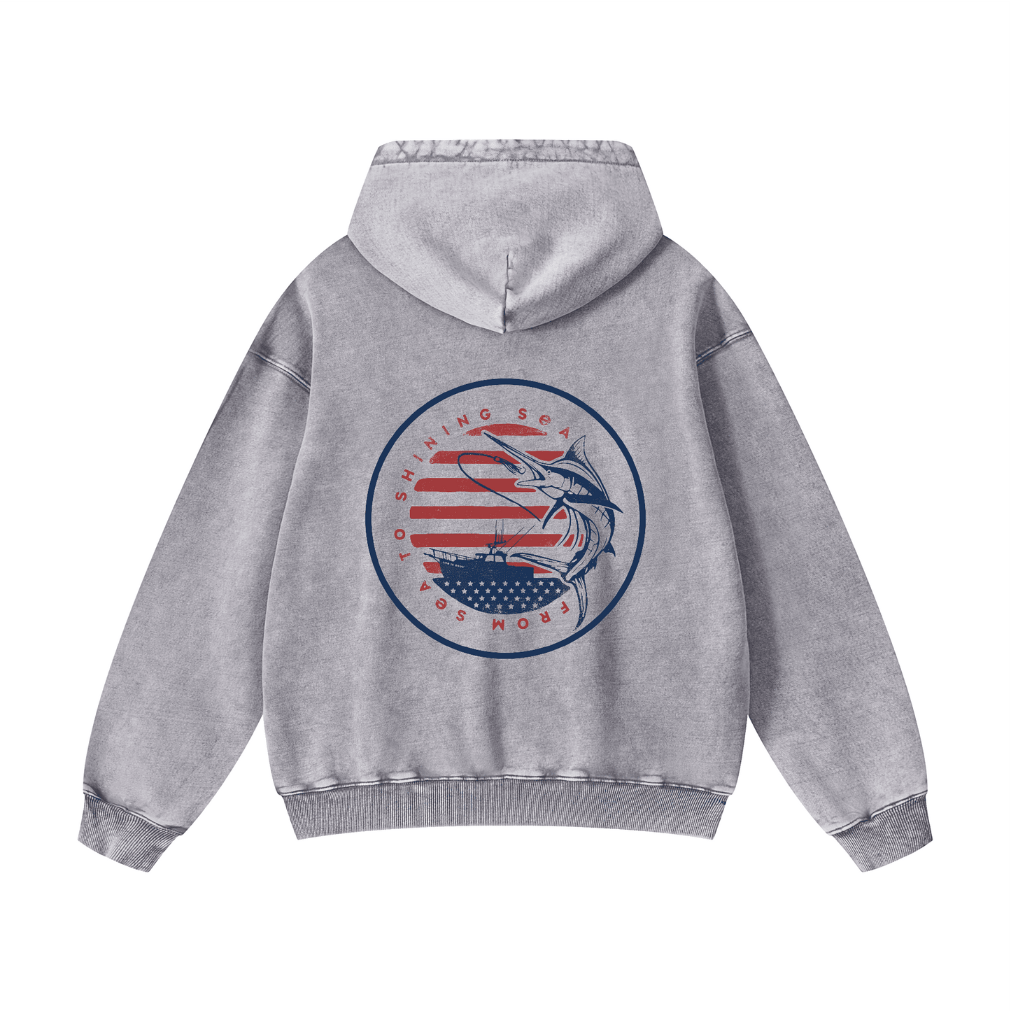"FROM SEA TO SHINING SEA" Acid-Washed Hoodies