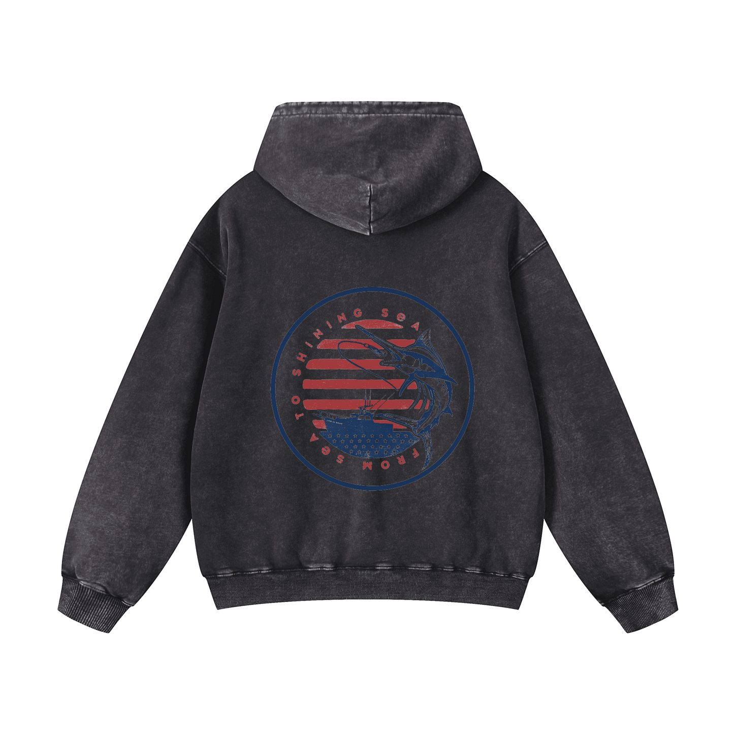 "FROM SEA TO SHINING SEA" Acid-Washed Hoodies