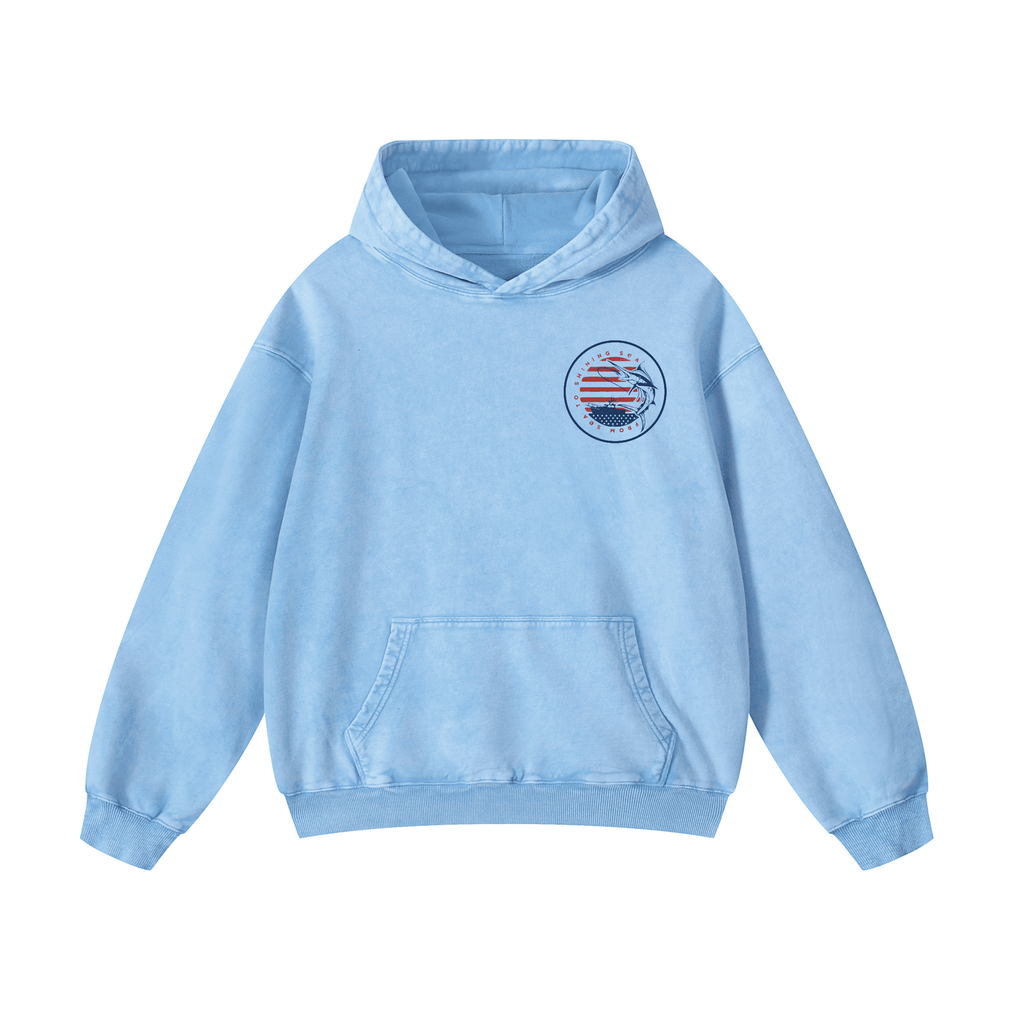 "FROM SEA TO SHINING SEA" Acid-Washed Hoodies